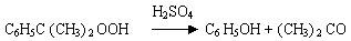 C6H5c(CH3)2 OOH -> H2SO4 - C6H5OH+(CH3)2CO