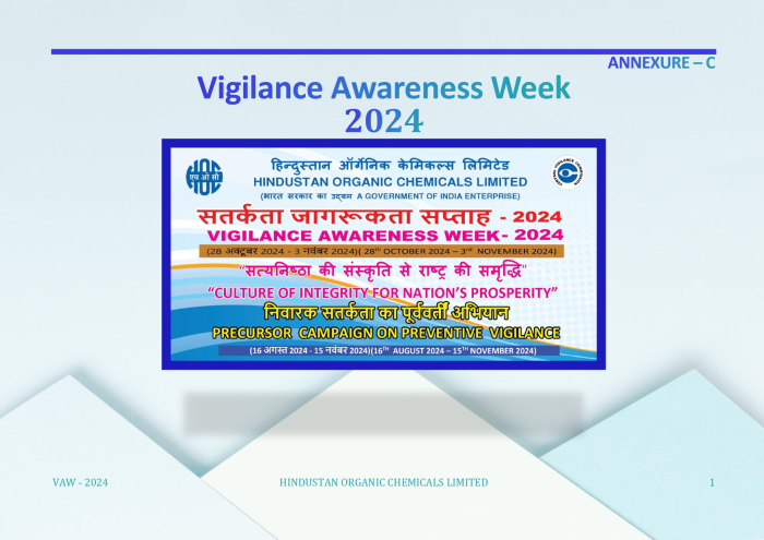 Poster of Vigilance awareness week 2024