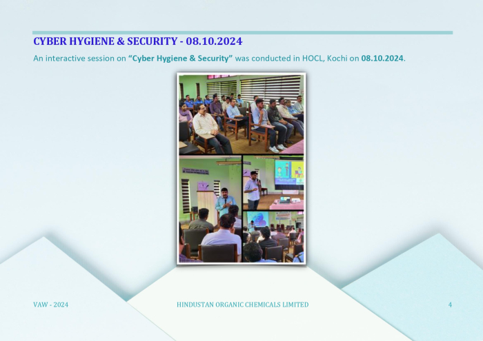 Training on cyber hygiene and security 